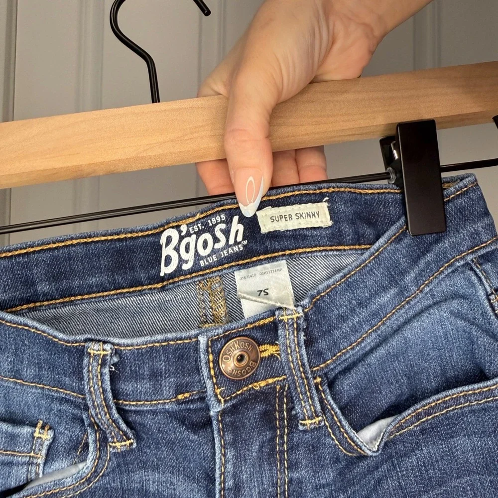 OshKosh Bgosh Super Skinny Blue Jeans Dark‎ Wash Kids Size 7S